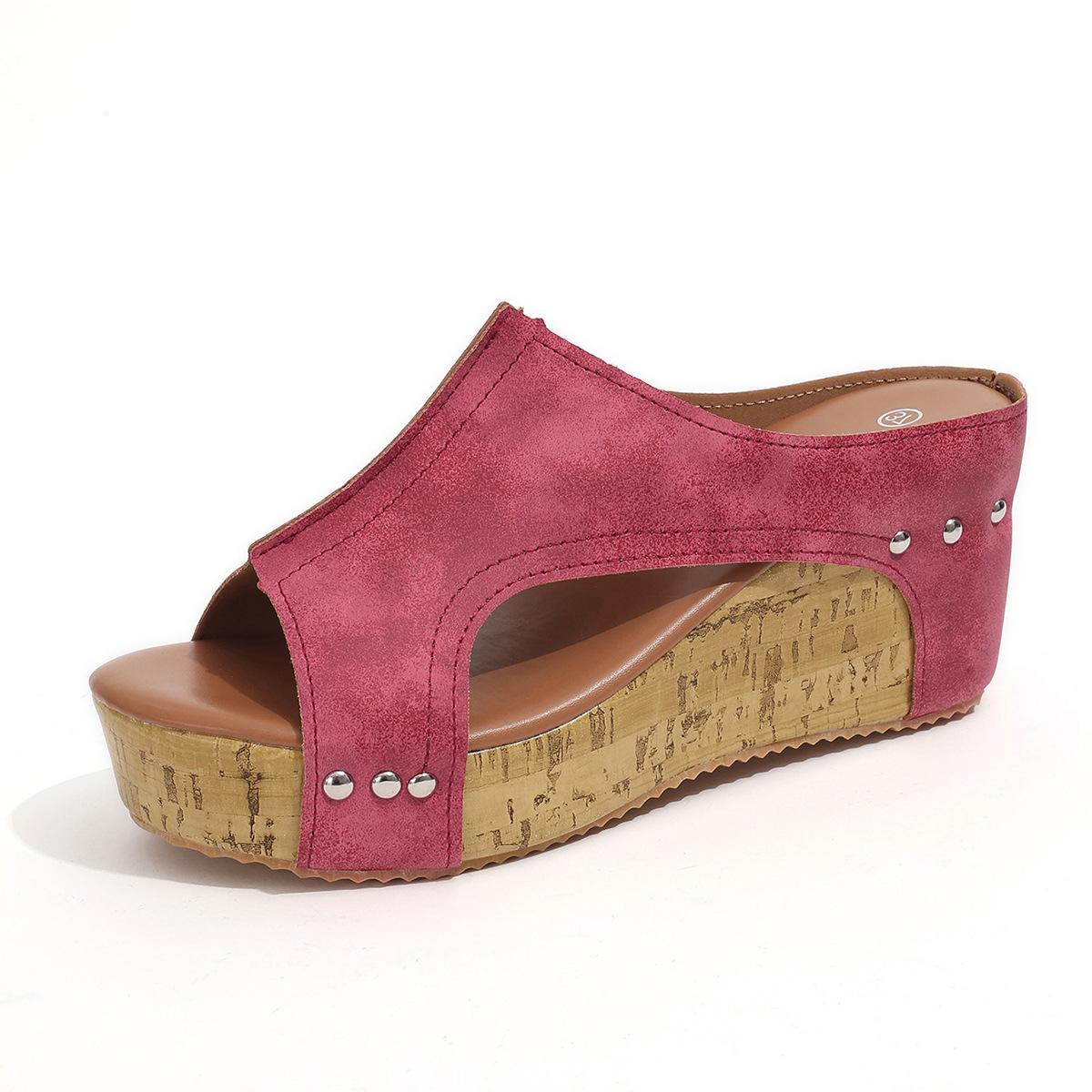 2025 large size temperament new women s wedge heel fish mouth thick sole rivet sandals women s shoes 44 яскраво-червоного кольору
2025 large size temperament new women s wedge heel fish mouth thick sole rivet sandals women s shoes 44 яскраво-червоного кольору