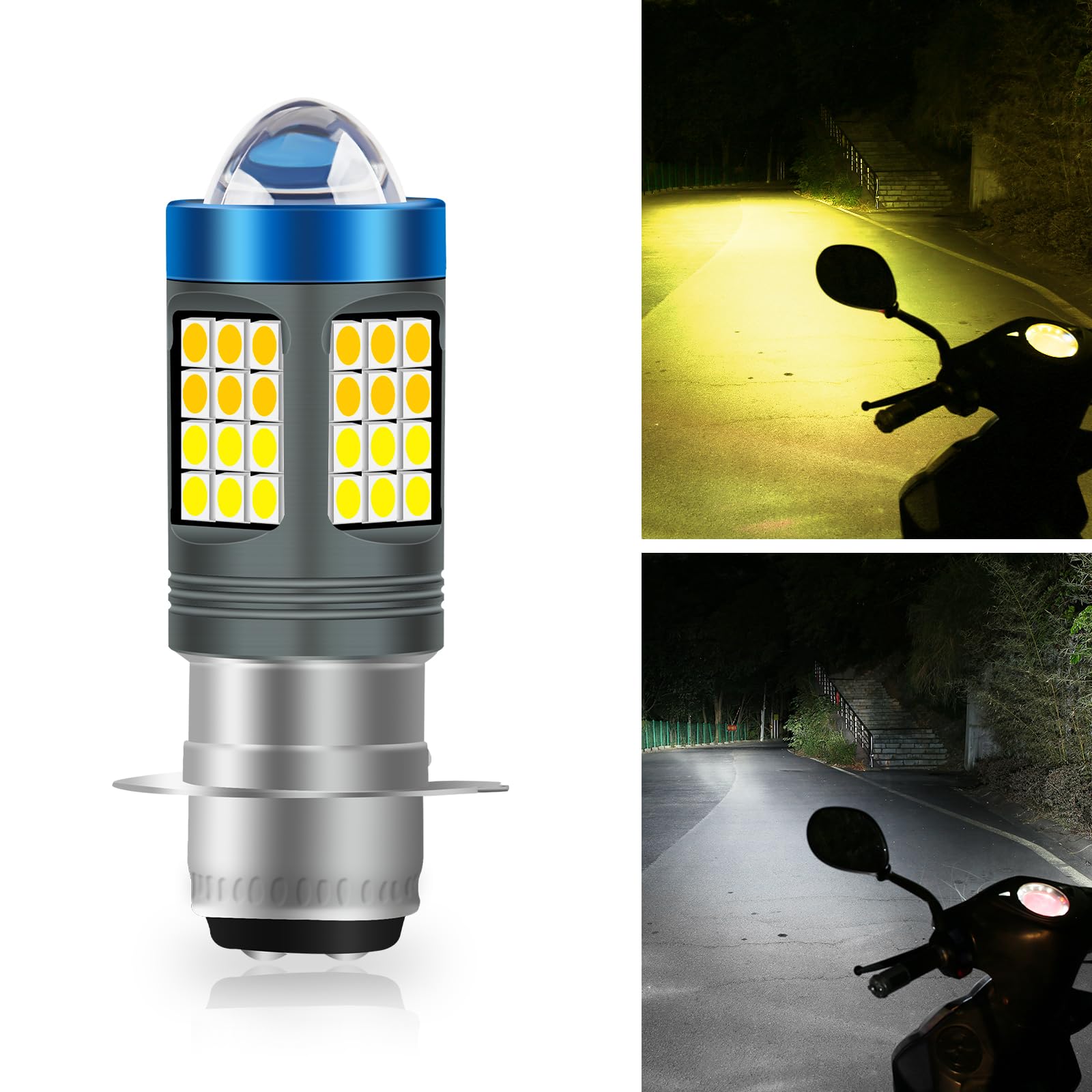 chemini P15D LED H6M Motorcycle Headlight Bulb, Super Bright 2 Color Switching, Lo Yellow/HI, P15D белый
chemini P15D LED H6M Motorcycle Headlight Bulb, Super Bright 2 Color Switching, Lo Yellow/HI, P15D белый