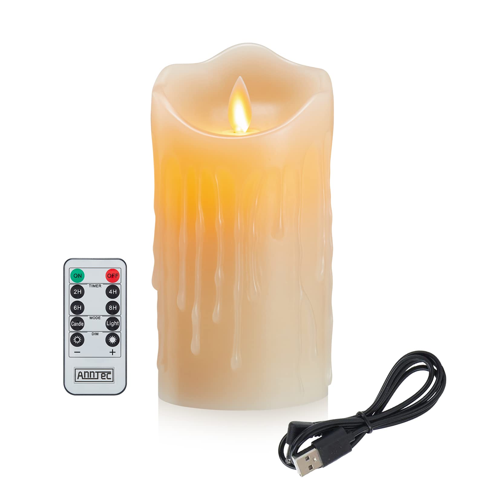 AnnTec LED Candle USB Equipped with Remote Flickering Like a Real Warm Color No Energy Comes with Dedicated Remote Adjustable Brightness LED Candle x
AnnTec LED Candle USB Equipped with Remote Flickering Like a Real Warm Color No Energy Comes with Dedicated Remote Adjustable Brightness LED Candle x