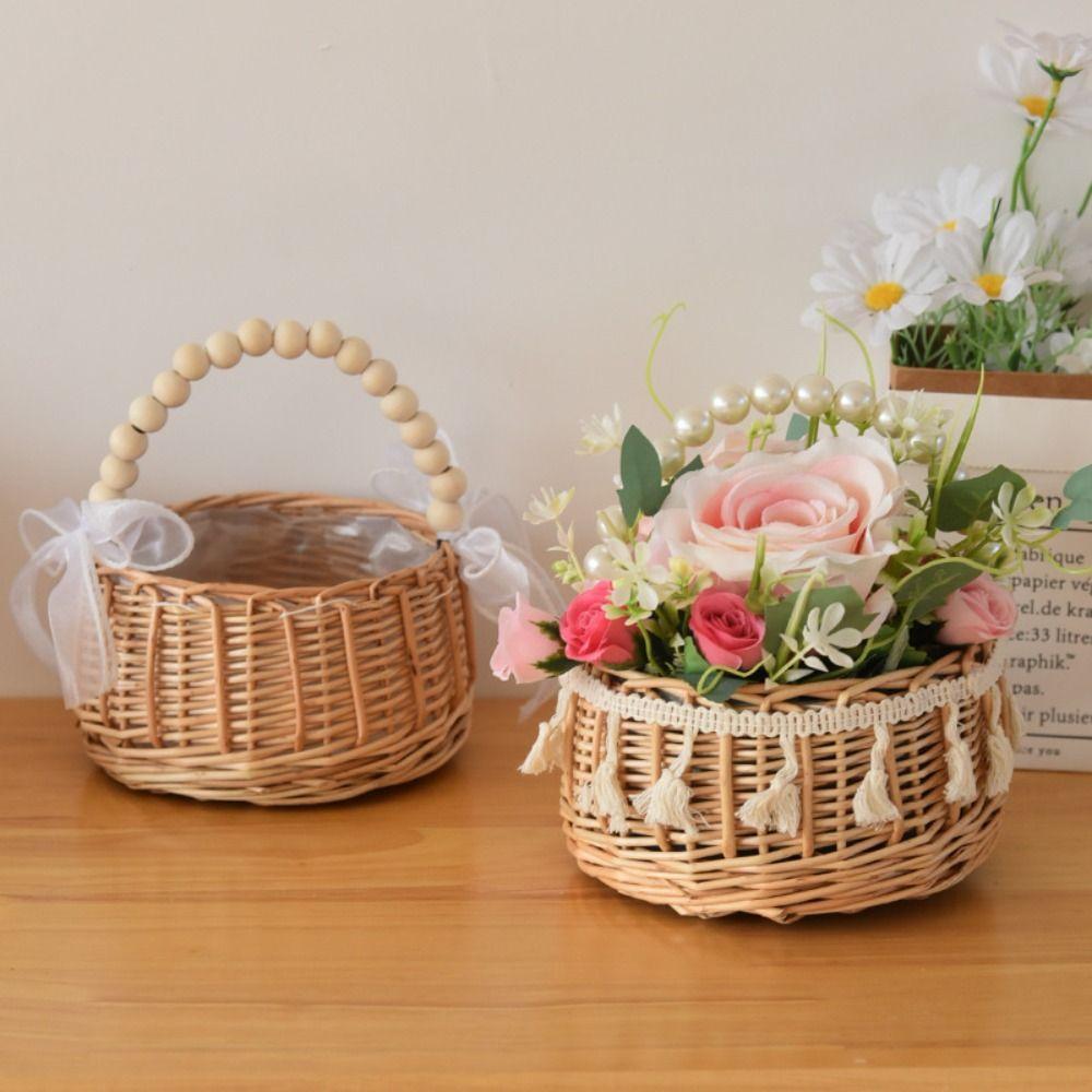 Willow Rattan Wedding Flower Basket With Handle Flower Arrangement Basket Picnic Storage Basket B
Willow Rattan Wedding Flower Basket With Handle Flower Arrangement Basket Picnic Storage Basket B