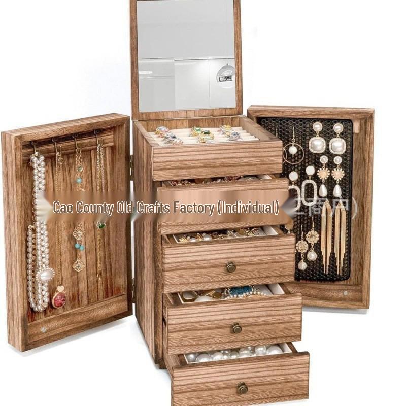 In-Stock Retro Multi-Layer Wooden Jewelry Storage Box with Transparent Lid for Rings and Bracelets 20.5cm x 15.5cm x 26.5cm
In-Stock Retro Multi-Layer Wooden Jewelry Storage Box with Transparent Lid for Rings and Bracelets 20.5cm x 15.5cm x 26.5cm