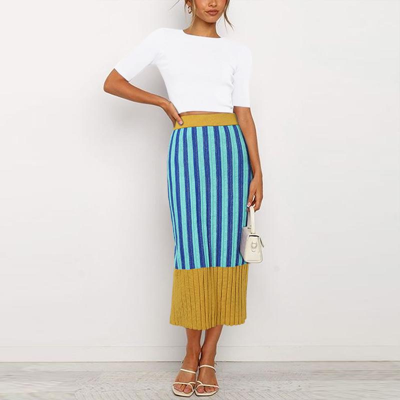 VONDA Women Elastic Waist Striped Knitted Straight Skirts 2XL синий
VONDA Women Elastic Waist Striped Knitted Straight Skirts 2XL синий