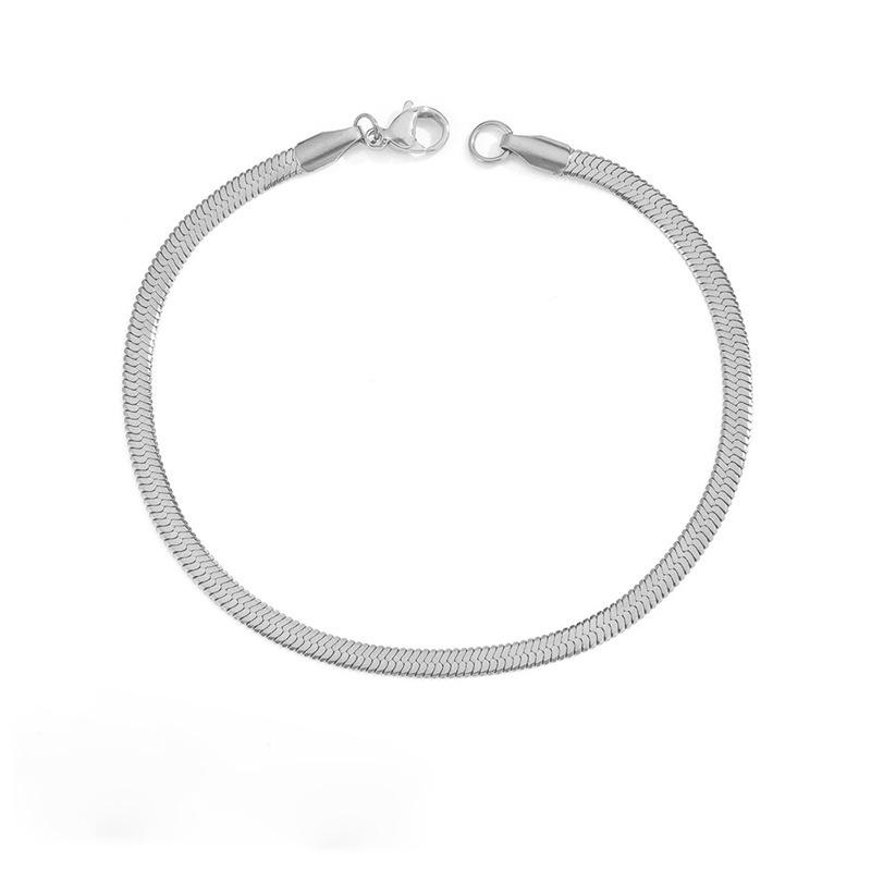 Unisex Stainless Steel Snake Bone Chain Bracelet - Gold Flat Design
Unisex Stainless Steel Snake Bone Chain Bracelet - Gold Flat Design