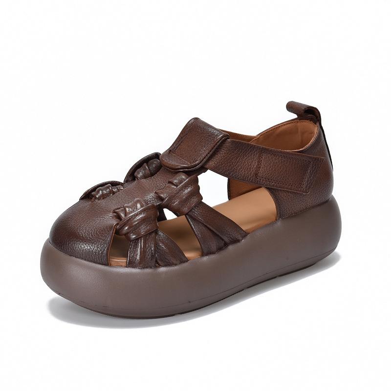 Johnature Genuine Leather Retro Hand Woven Hollow-out Sandals Soft Soled Women s Flat Platform Shoes 39 коричневий
Johnature Genuine Leather Retro Hand Woven Hollow-out Sandals Soft Soled Women s Flat Platform Shoes 39 коричневий