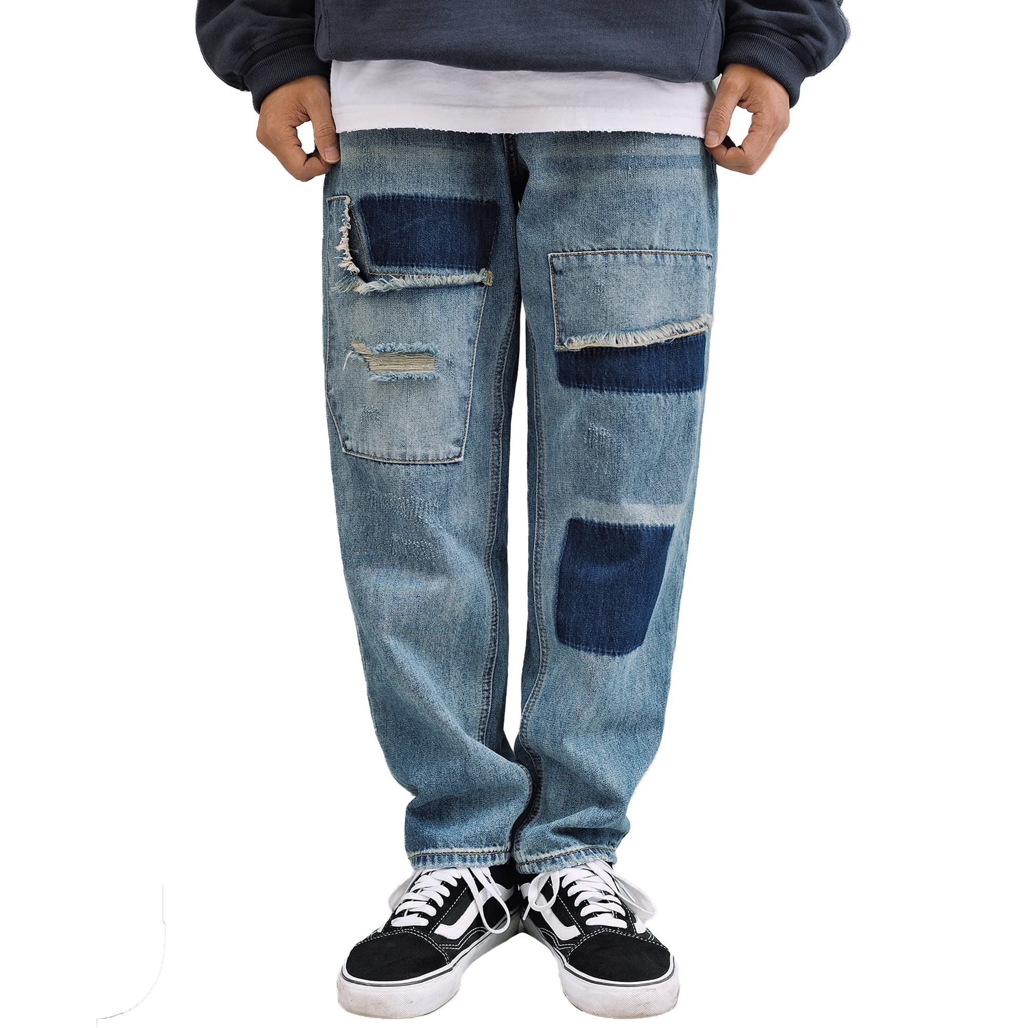 CHANGE WELL Men s Plus Size 2022AW Fashion American Vintage-Style Denim Pants, Straight Fit, Casual, Distressed Patch Jeans (BLUE, 29)
CHANGE WELL Men s Plus Size 2022AW Fashion American Vintage-Style Denim Pants, Straight Fit, Casual, Distressed Patch Jeans (BLUE, 29)