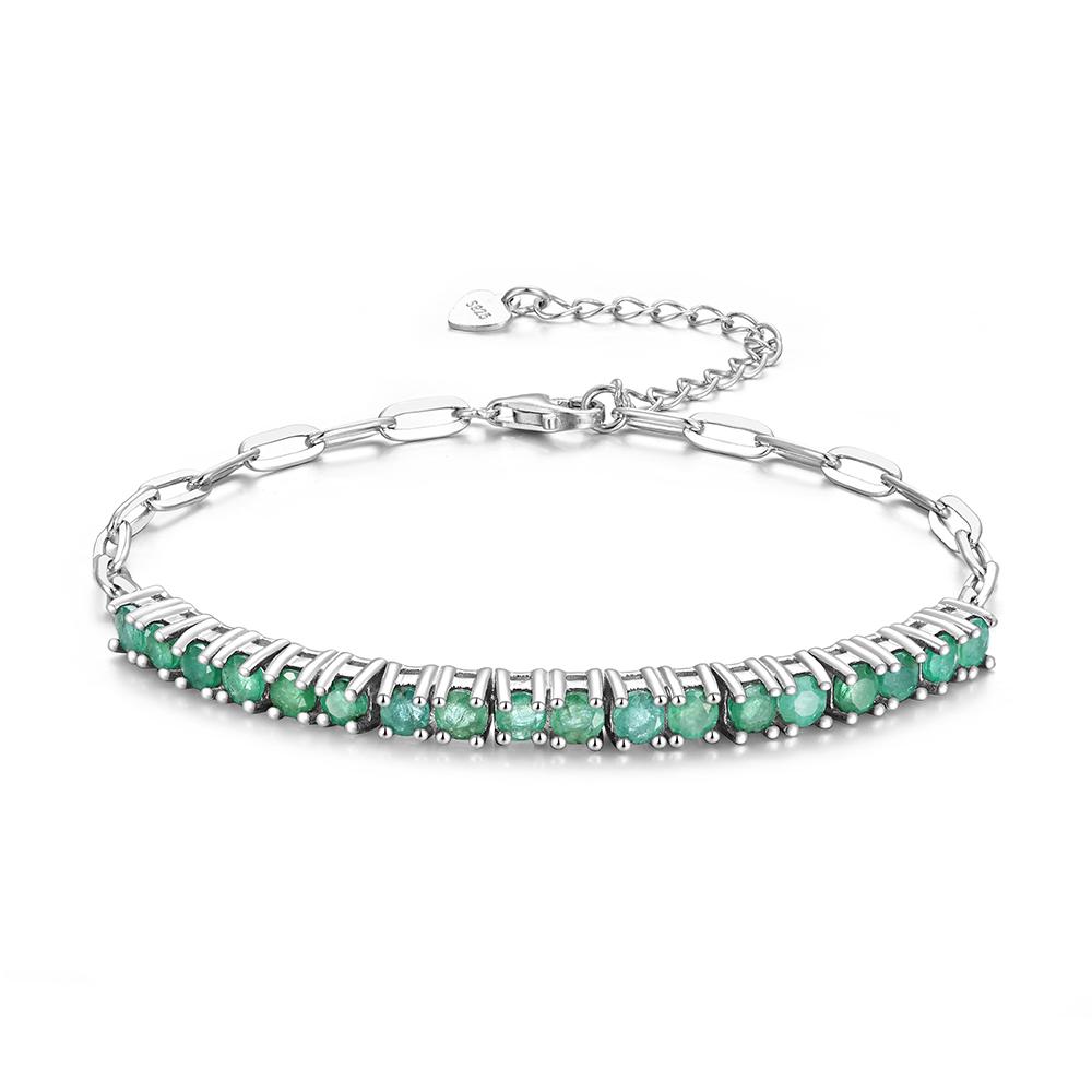 Elegant and exquisite natural green Emerald bracelet real gemstones 925 sterling silver fine jewelry wedding banquet gift Length:22cm
Elegant and exquisite natural green Emerald bracelet real gemstones 925 sterling silver fine jewelry wedding banquet gift Length:22cm