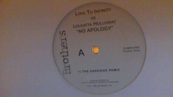 12-дюймовая пластинка LOVE TO INFINITY, LOLEATTA HOLLOWAY - No Apology DJBRUV9XPROMO Brothers 1999 UK Танцевальная и Электронная Б/У
12-дюймовая пластинка LOVE TO INFINITY, LOLEATTA HOLLOWAY - No Apology DJBRUV9XPROMO Brothers 1999 UK Танцевальная и Электронная Б/У