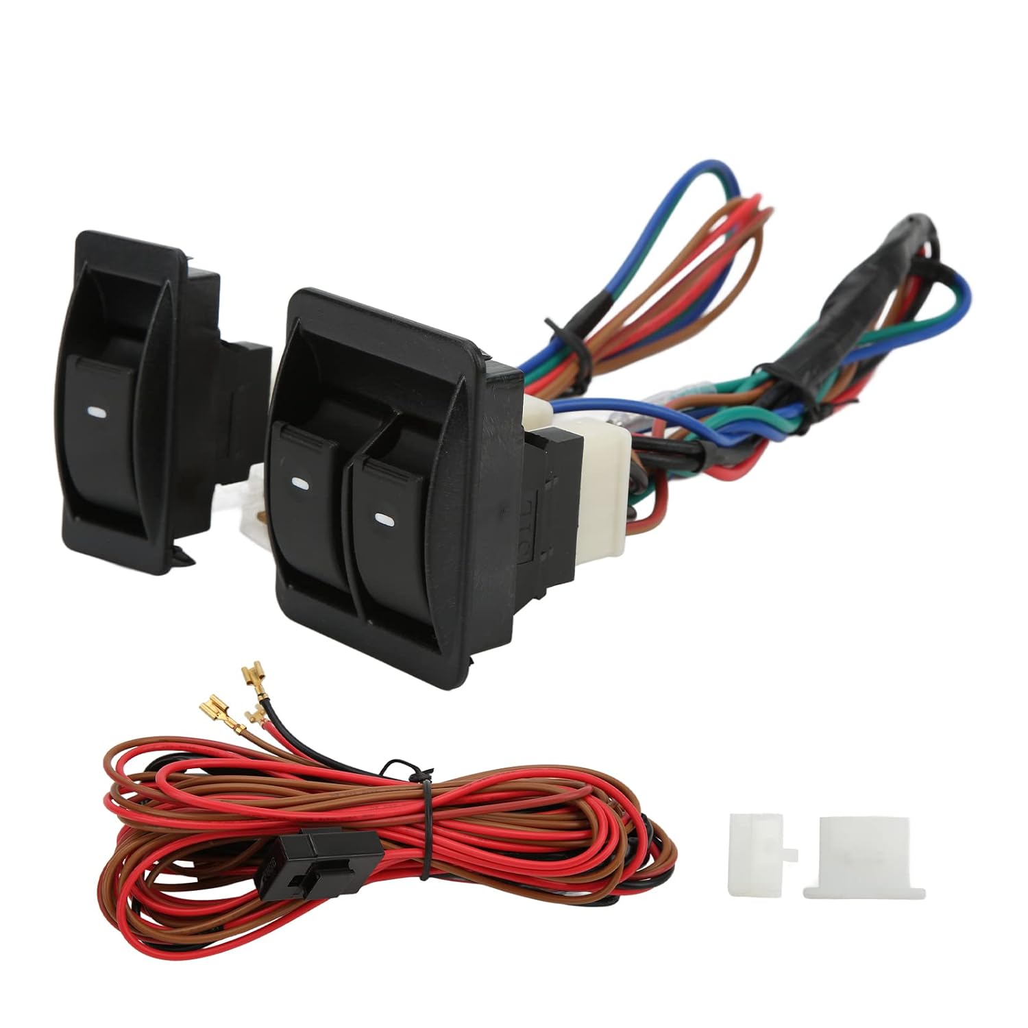 Aramox Universal Car Power Window Switch, 5pcs Universal Car Power Electric Window Switch Regulator Kits with Wiring Harness for 2 Doors
Aramox Universal Car Power Window Switch, 5pcs Universal Car Power Electric Window Switch Regulator Kits with Wiring Harness for 2 Doors