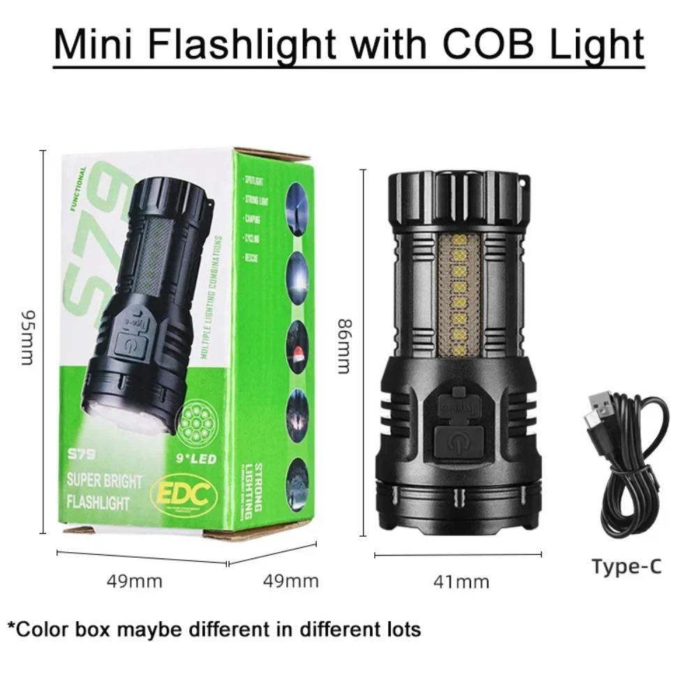 Super Bright 9 LED Mini Flashlight Rechargeable Torch with Tail Magnet COB Light Portable for Outdoor Camping Emergency Use 1pc чорний
Super Bright 9 LED Mini Flashlight Rechargeable Torch with Tail Magnet COB Light Portable for Outdoor Camping Emergency Use 1pc чорний
