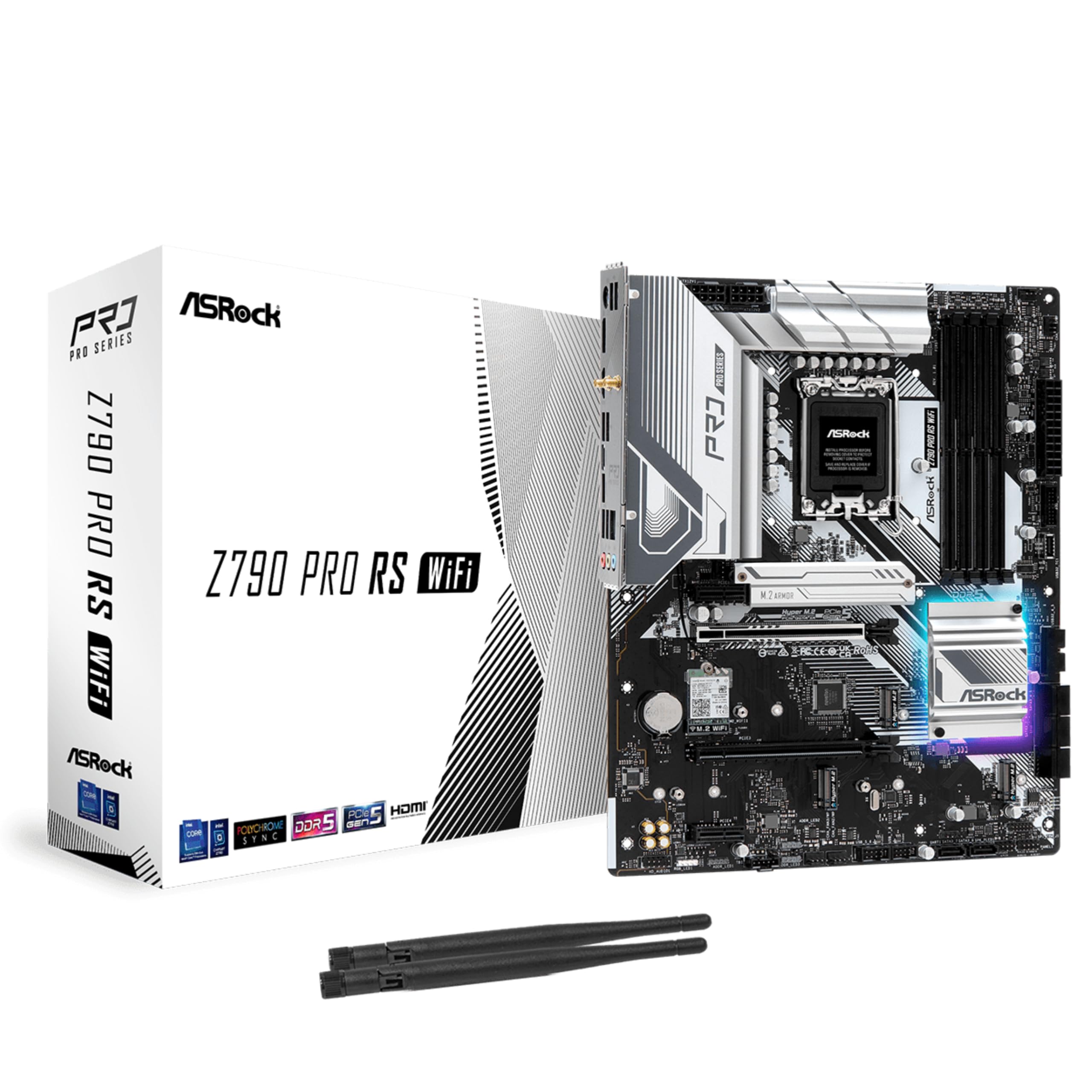 ASRock Motherboard Z790 Pro RS WiFi Intel 12th and 13th Generation CPU Compatible Z790 Chipset DDR5 ATX Motherboard Authorized Distributor (LGA1700)
ASRock Motherboard Z790 Pro RS WiFi Intel 12th and 13th Generation CPU Compatible Z790 Chipset DDR5 ATX Motherboard Authorized Distributor (LGA1700)