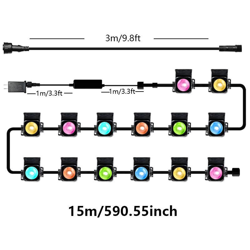 Smart Outdoor Eaves Light, Permanent Outdoor Lighting, IP67 Waterproof, App Control,Timer Switch, Suitable For Halloween,
Smart Outdoor Eaves Light, Permanent Outdoor Lighting, IP67 Waterproof, App Control,Timer Switch, Suitable For Halloween,