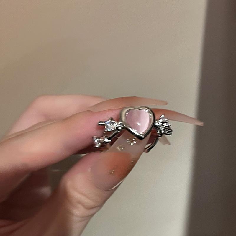 Heart Trendy Copper Shaped Cat Eye Zircon Ring For Women In Pink Chic Design
Heart Trendy Copper Shaped Cat Eye Zircon Ring For Women In Pink Chic Design