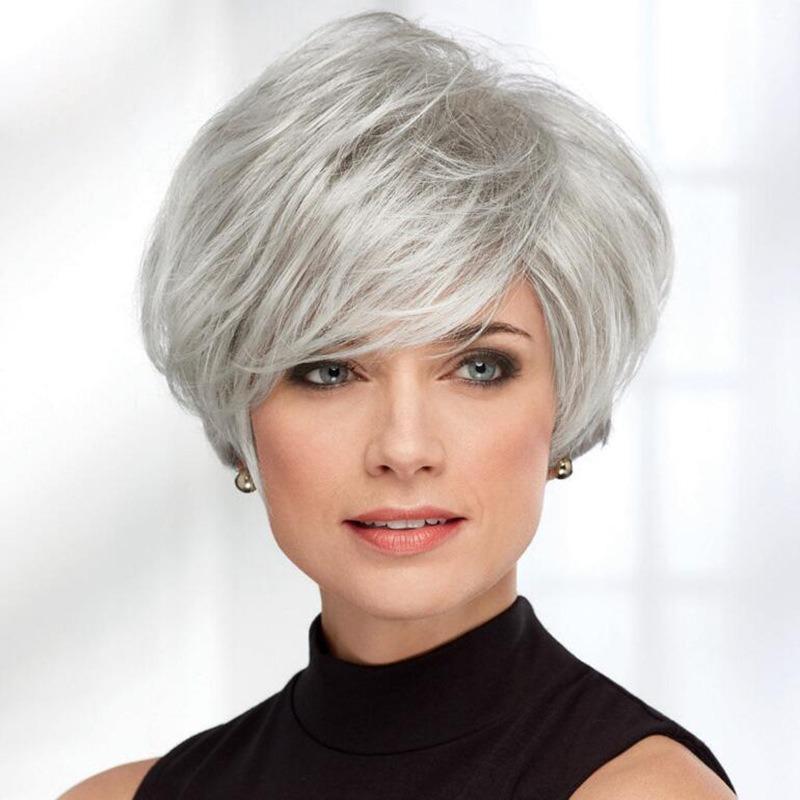 Synthetic White Wigs Natural with Bangs Short Straight Wig for Women Heat Resistant Cancer Patients Gift Old Ladies білий
Synthetic White Wigs Natural with Bangs Short Straight Wig for Women Heat Resistant Cancer Patients Gift Old Ladies білий