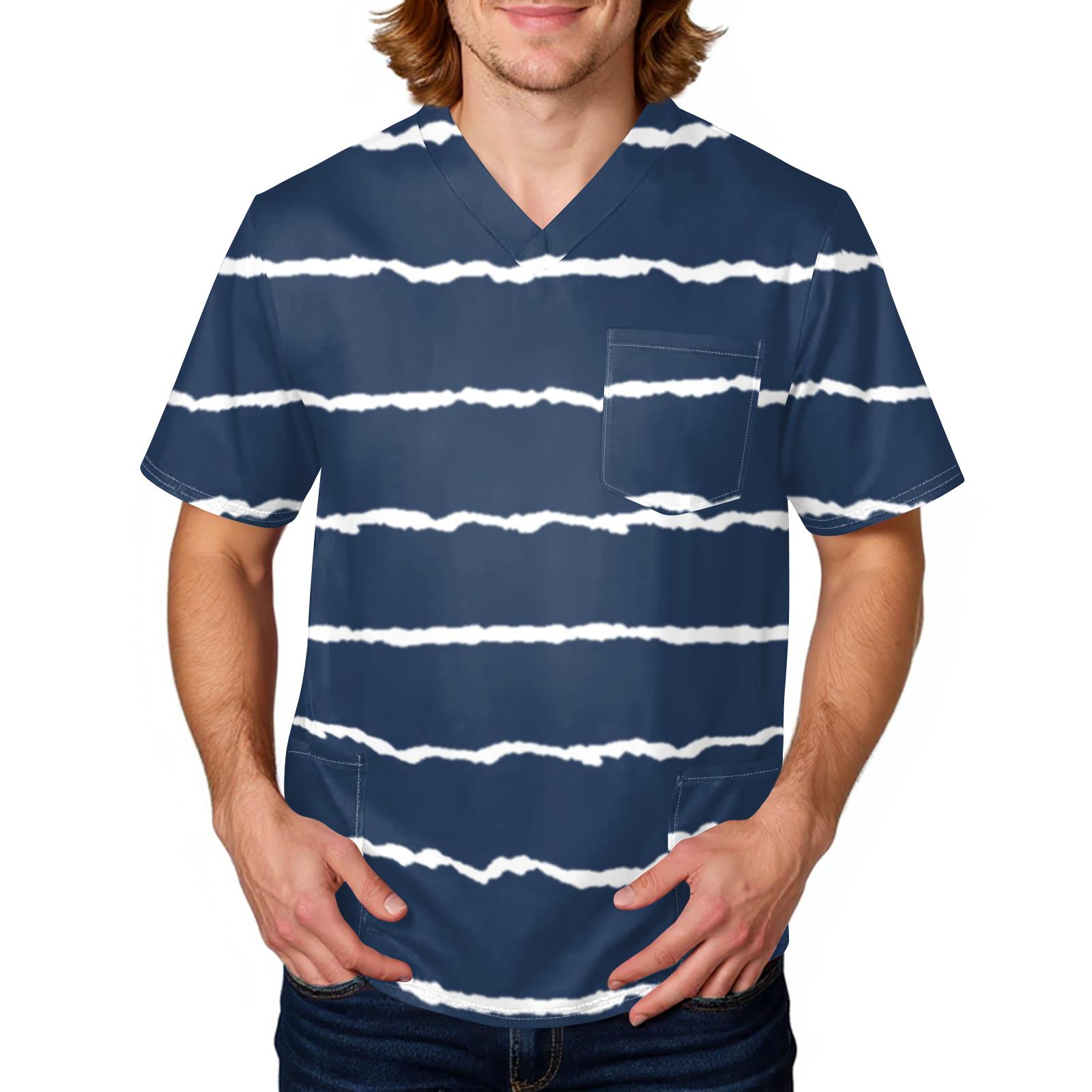Unisex V Neck Short Sleeve Scrub Top with Abstract Stripe Print Three Pocket Design for Professionals XXL тёмно-синий
Unisex V Neck Short Sleeve Scrub Top with Abstract Stripe Print Three Pocket Design for Professionals XXL тёмно-синий