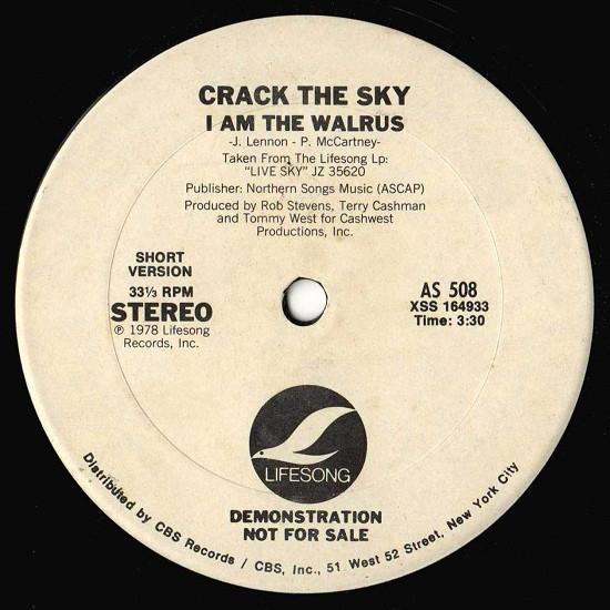 LP Record CRACK THE SKY I Am The Walrus AS508PROMO Lifesong 1978 US Rock Used
LP Record CRACK THE SKY I Am The Walrus AS508PROMO Lifesong 1978 US Rock Used