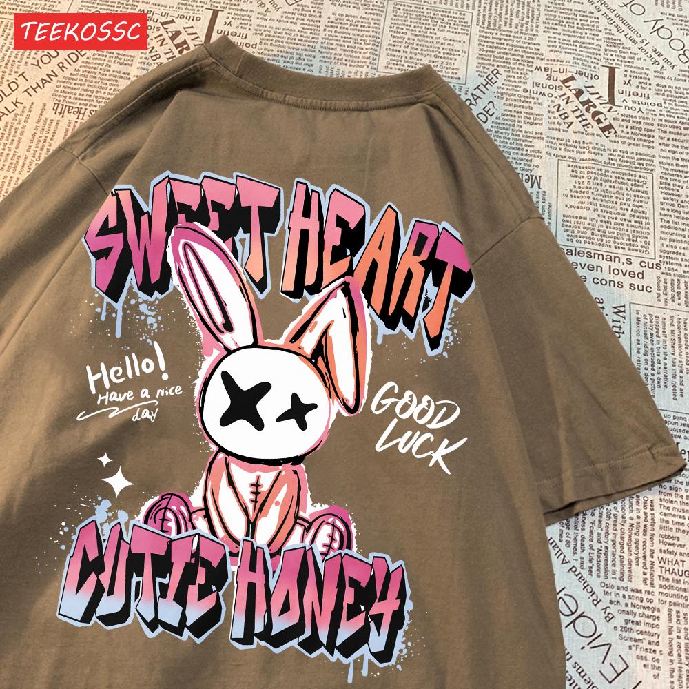 Trend Cotton WomenS TShirts Sweet Heart Rabbit Cartoon Letter Prints Short Sleeve ONeck Soft Breathable Summer Female Clothes S
Trend Cotton WomenS TShirts Sweet Heart Rabbit Cartoon Letter Prints Short Sleeve ONeck Soft Breathable Summer Female Clothes S