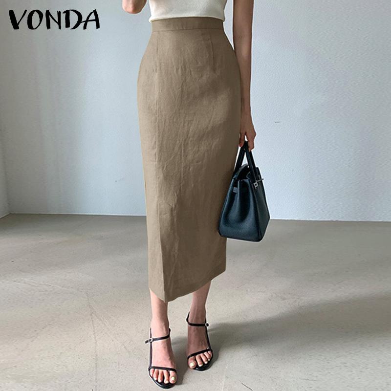 VONDA женские элегантные однотонные повседневные свободные длинные юбки с высокой талией и разрезом
VONDA женские элегантные однотонные повседневные свободные длинные юбки с высокой талией и разрезом