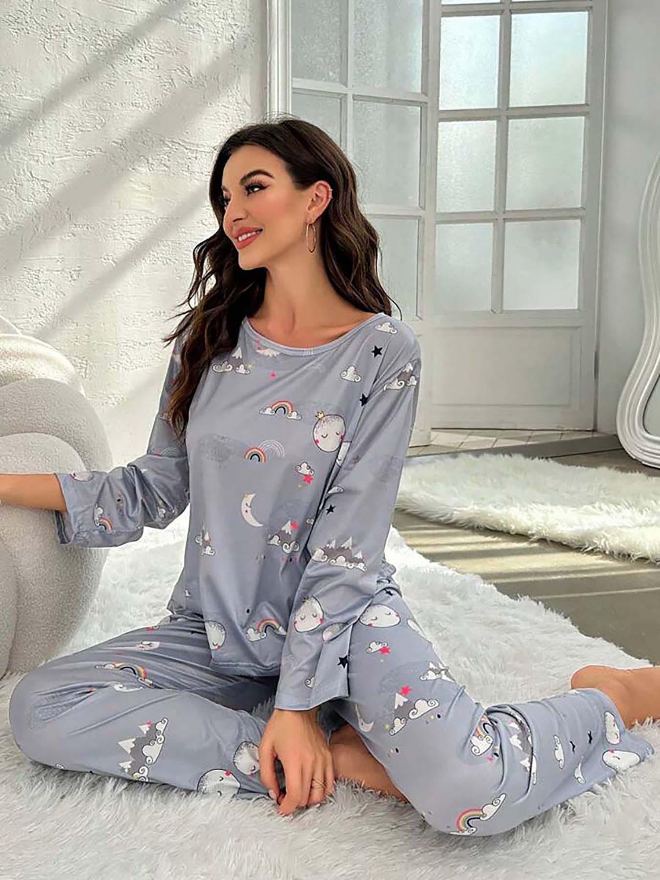 Cartoon rainbow dumpling printed loungewear suit, long-sleeved trousers, four-season comfortable pajamas XS синій
Cartoon rainbow dumpling printed loungewear suit, long-sleeved trousers, four-season comfortable pajamas XS синій