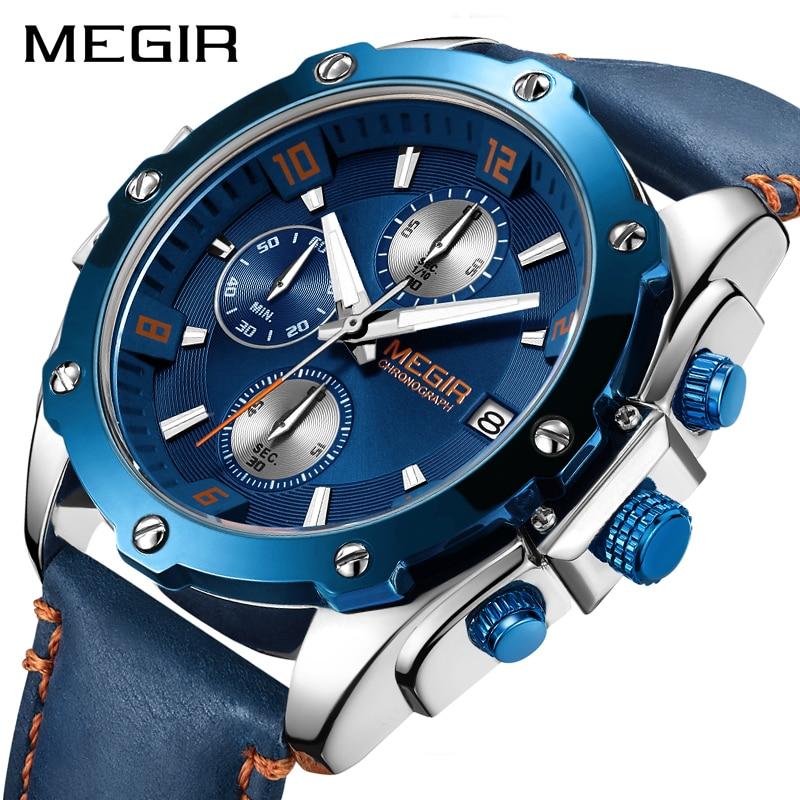 Мужские часы-хронограф MEGIR Relogio Masculino, синие кожаные деловые кварцевые часы, мужские креативные армейские военные наручные часы
Мужские часы-хронограф MEGIR Relogio Masculino, синие кожаные деловые кварцевые часы, мужские креативные армейские военные наручные часы
