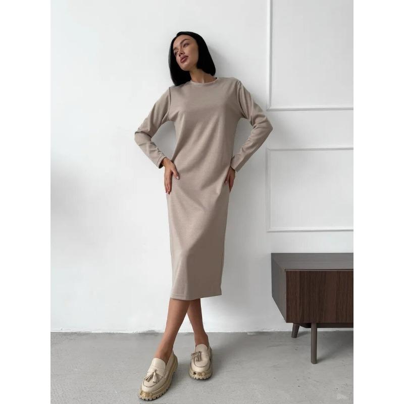 Fashion Casual Loose Long Sleeve Dress O Neck Spring Autumn Elegant Dresses Ladies Simple Solid Color Party Sweet Basic Clothing XL коричневий
Fashion Casual Loose Long Sleeve Dress O Neck Spring Autumn Elegant Dresses Ladies Simple Solid Color Party Sweet Basic Clothing XL коричневий