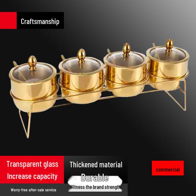 Modern Gold 4-Piece Seasoning Jar Set with 3-Tier Rack
Modern Gold 4-Piece Seasoning Jar Set with 3-Tier Rack