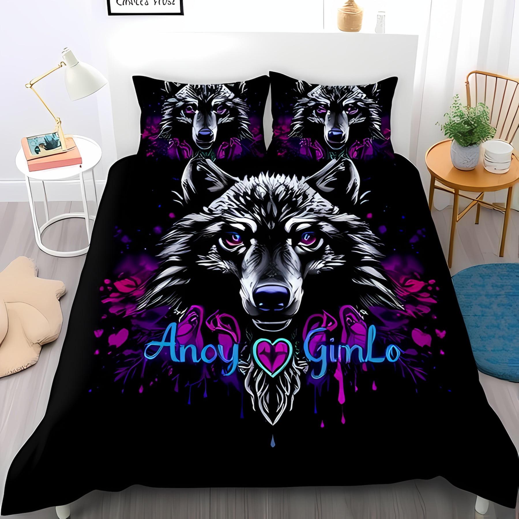 Comforter With Vibrant Wolf Head Design Background Star Patterns Mystical Bedding Suitable Children Kids And Adults Soft Comforter (quilt)-EU Single(135*200cm)3pcs
Comforter With Vibrant Wolf Head Design Background Star Patterns Mystical Bedding Suitable Children Kids And Adults Soft Comforter (quilt)-EU Single(135*200cm)3pcs