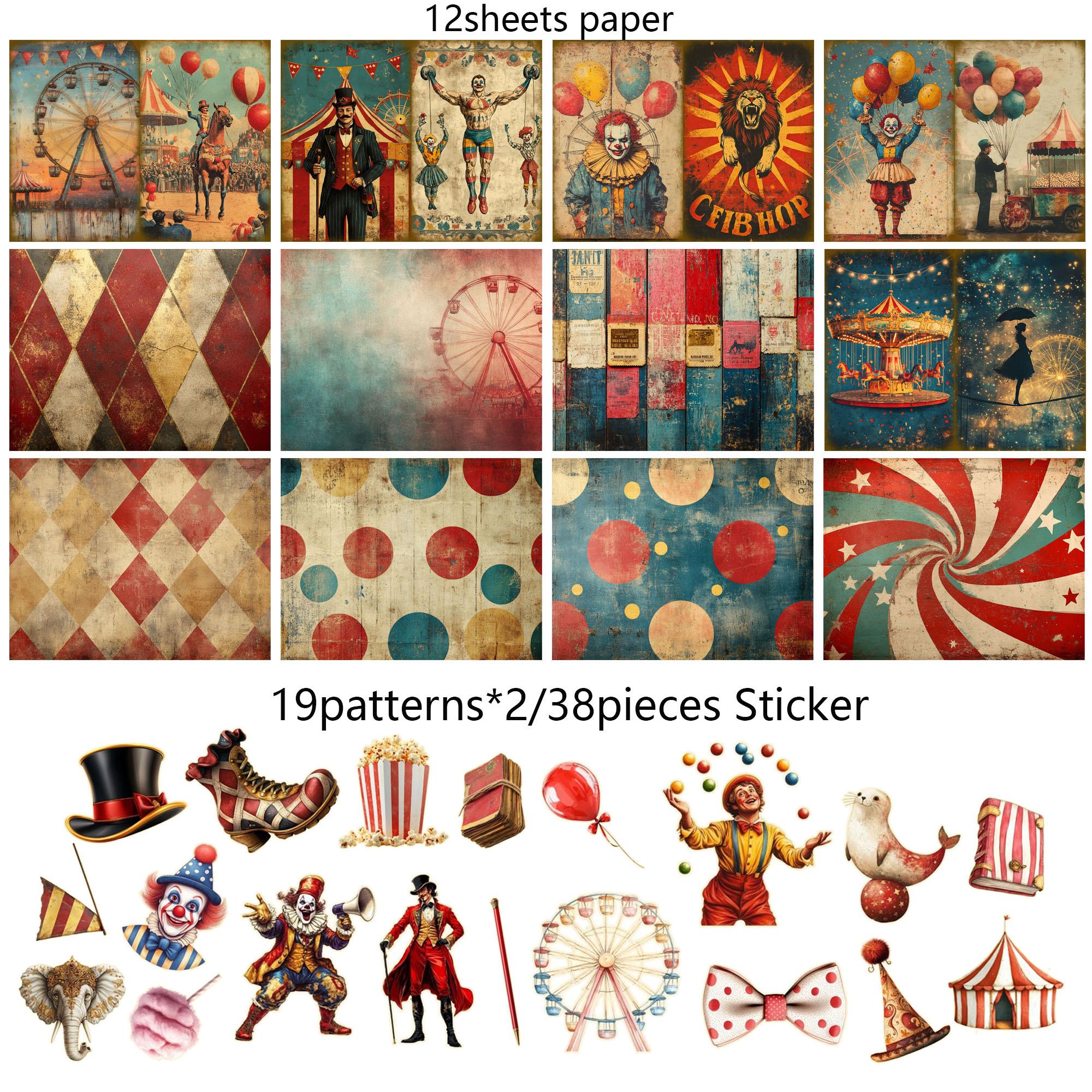 50 шт. Винтажный цирковой клоун DIY декоративный набор бумаги с наклейкой, для художественных поделок, скрапбукинг, DIY поделок, фоновая подложка
50 шт. Винтажный цирковой клоун DIY декоративный набор бумаги с наклейкой, для художественных поделок, скрапбукинг, DIY поделок, фоновая подложка