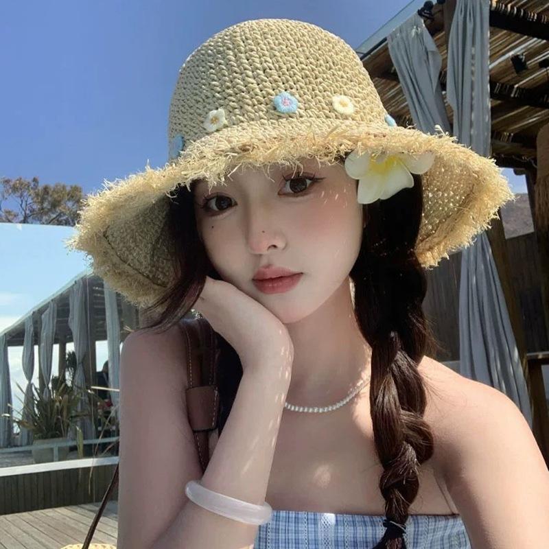 Seaside straw hat women s summer bucket hat new handmade straw visor flower pastoral sun hat big brim sun protection hat L(58-60cm)
Seaside straw hat women s summer bucket hat new handmade straw visor flower pastoral sun hat big brim sun protection hat L(58-60cm)