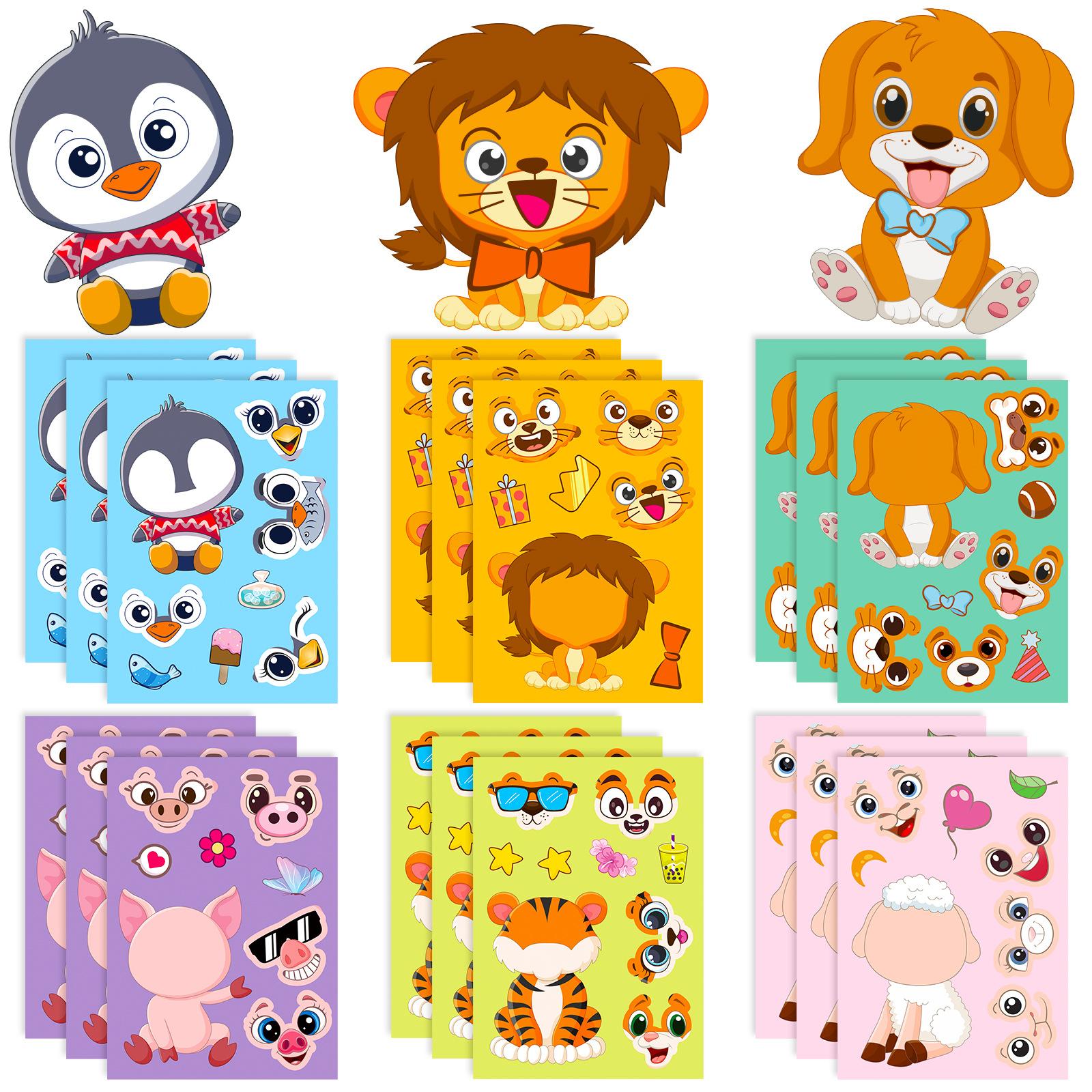 1/6Sheets DIY Animal Face Puzzle Stickers Kids Educational Toys Funny Assemble Jigsaw Games for Children
1/6Sheets DIY Animal Face Puzzle Stickers Kids Educational Toys Funny Assemble Jigsaw Games for Children