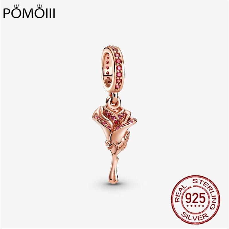 925 Sterling Silver Sparkling Pink Rose Bouquet Pendant Charm Bead Bracelet Fashion DIY Jewelry
925 Sterling Silver Sparkling Pink Rose Bouquet Pendant Charm Bead Bracelet Fashion DIY Jewelry