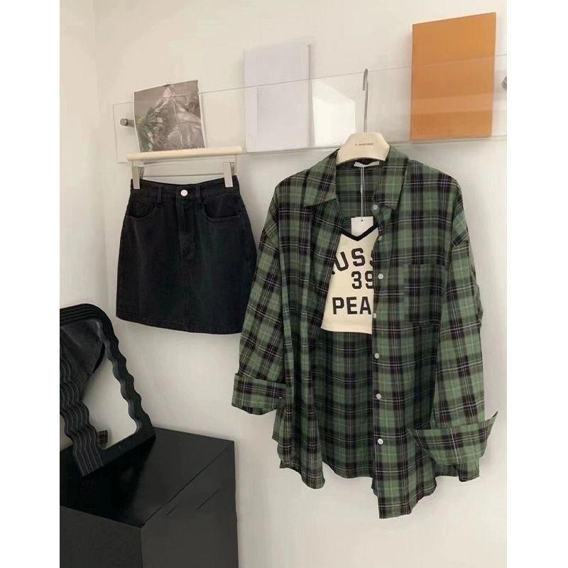 Women s Green Checkered Long Sleeved Shirts Casual Retro Versatile Bloues Lazy Style Loose Casual Ladies Tops Coat XXL зелений
Women s Green Checkered Long Sleeved Shirts Casual Retro Versatile Bloues Lazy Style Loose Casual Ladies Tops Coat XXL зелений