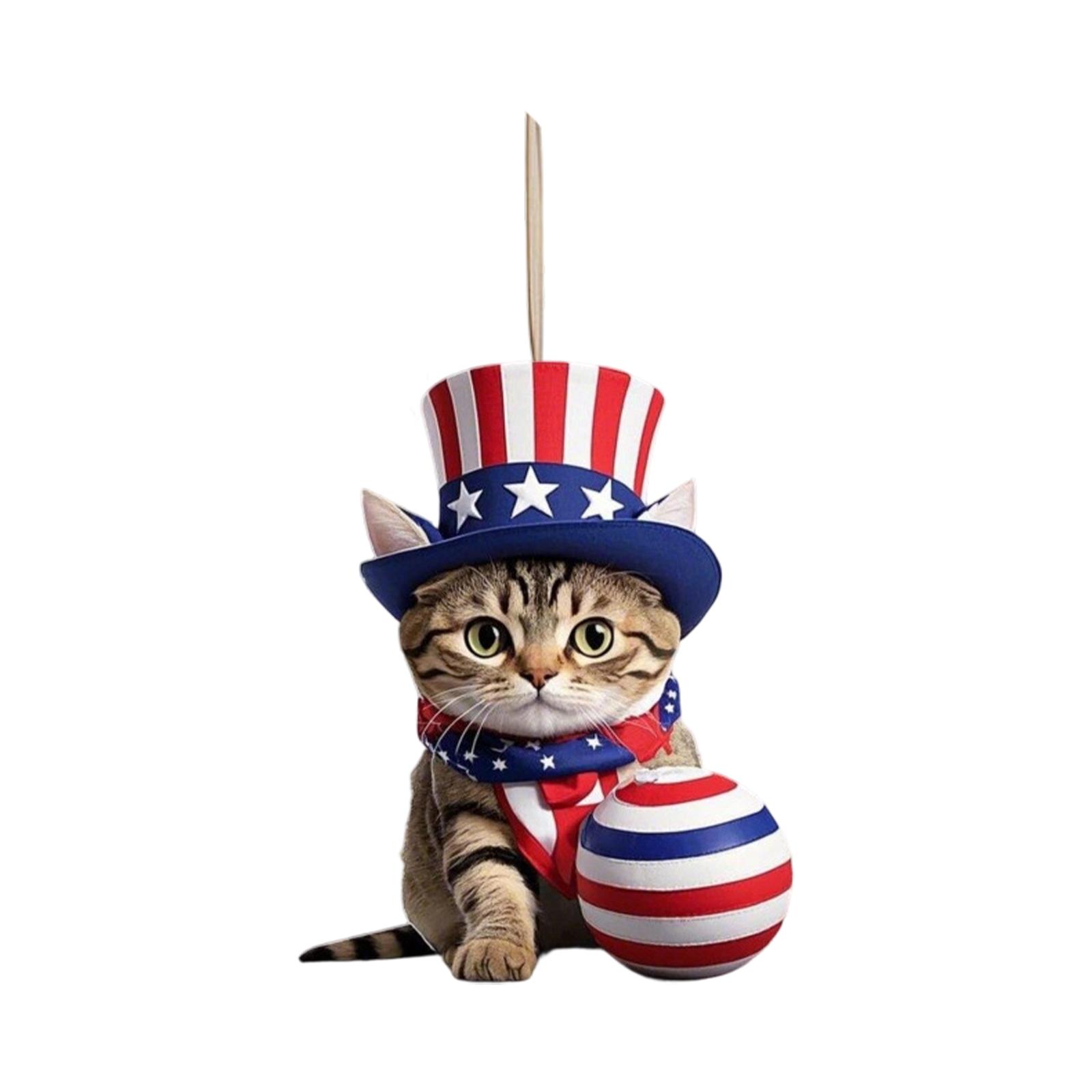 Cat Figurine Hanging Ornament with Patriotic Hat and Flag Design for Home Office Holiday Decoration Collectible Gift One Size
Cat Figurine Hanging Ornament with Patriotic Hat and Flag Design for Home Office Holiday Decoration Collectible Gift One Size