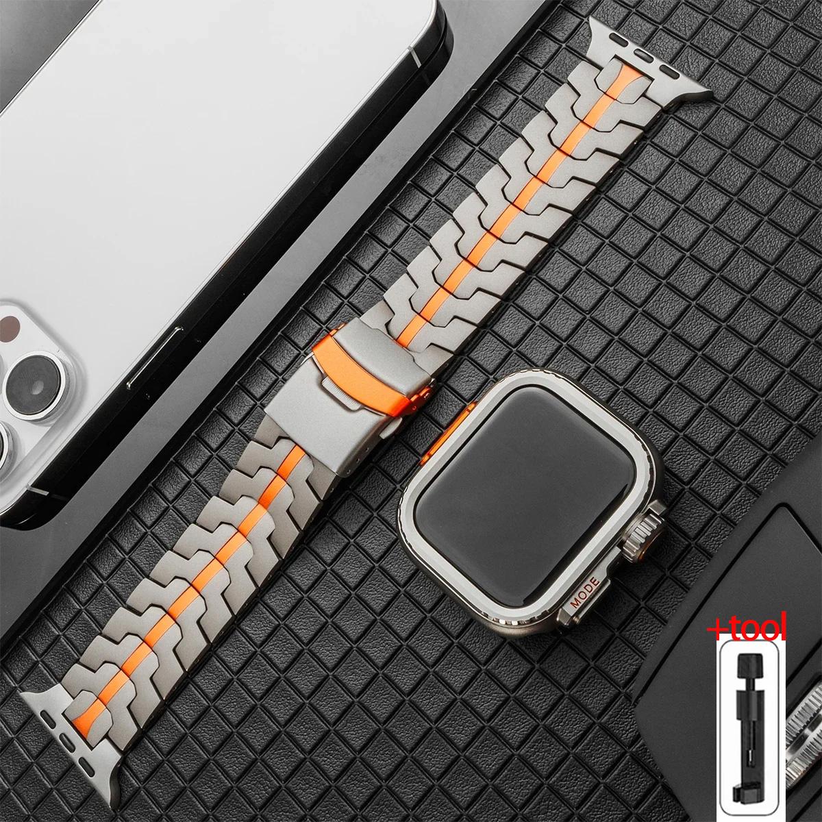 Розкішний титановий браслет + корпус для Apple Watch Ultra ремінець 44 мм 45 мм 46 49 мм титановий конектор для IWatch серій 10 9 8 7 6 5 4 42mm series 10
Розкішний титановий браслет + корпус для Apple Watch Ultra ремінець 44 мм 45 мм 46 49 мм титановий конектор для IWatch серій 10 9 8 7 6 5 4 42mm series 10