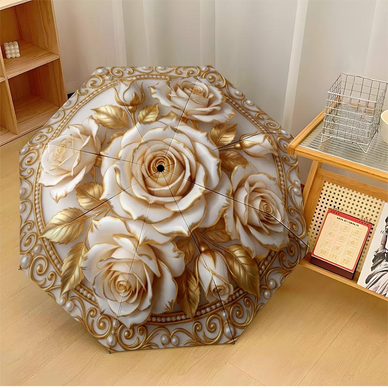 Golden Rose Mandala 3 Theme Automatic Umbrella Compact 8-Rib Design Sturdy Construction Durable Umbrella Stylish Accessory
Golden Rose Mandala 3 Theme Automatic Umbrella Compact 8-Rib Design Sturdy Construction Durable Umbrella Stylish Accessory
