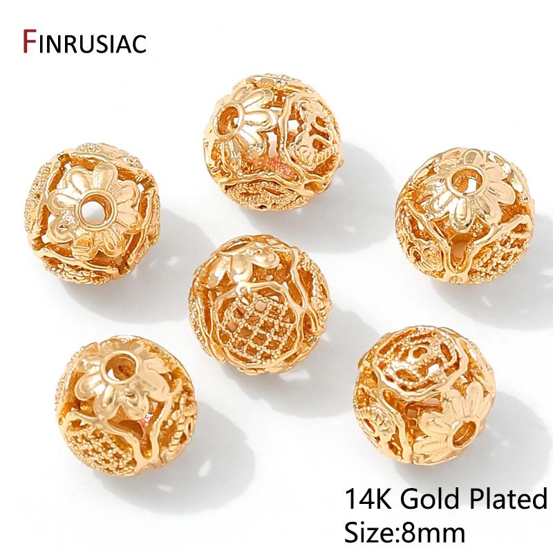 14K Gold Plated Brass Round Hollow Flower Spacer Beads,8/10mm Loose Beads For DIY Bracelet Necklace Jewelry Making Accessories 3 pieces
14K Gold Plated Brass Round Hollow Flower Spacer Beads,8/10mm Loose Beads For DIY Bracelet Necklace Jewelry Making Accessories 3 pieces