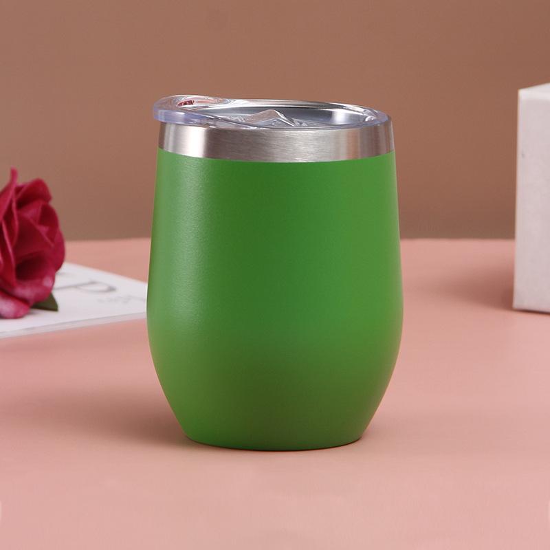 Поставка чашка из яичной скорлупы на 12 унций Мини U-образная чашка для яиц Маленькая тепло- и холодоизоляционная чашка для пива Бокал для красного вина 12oz зелёный