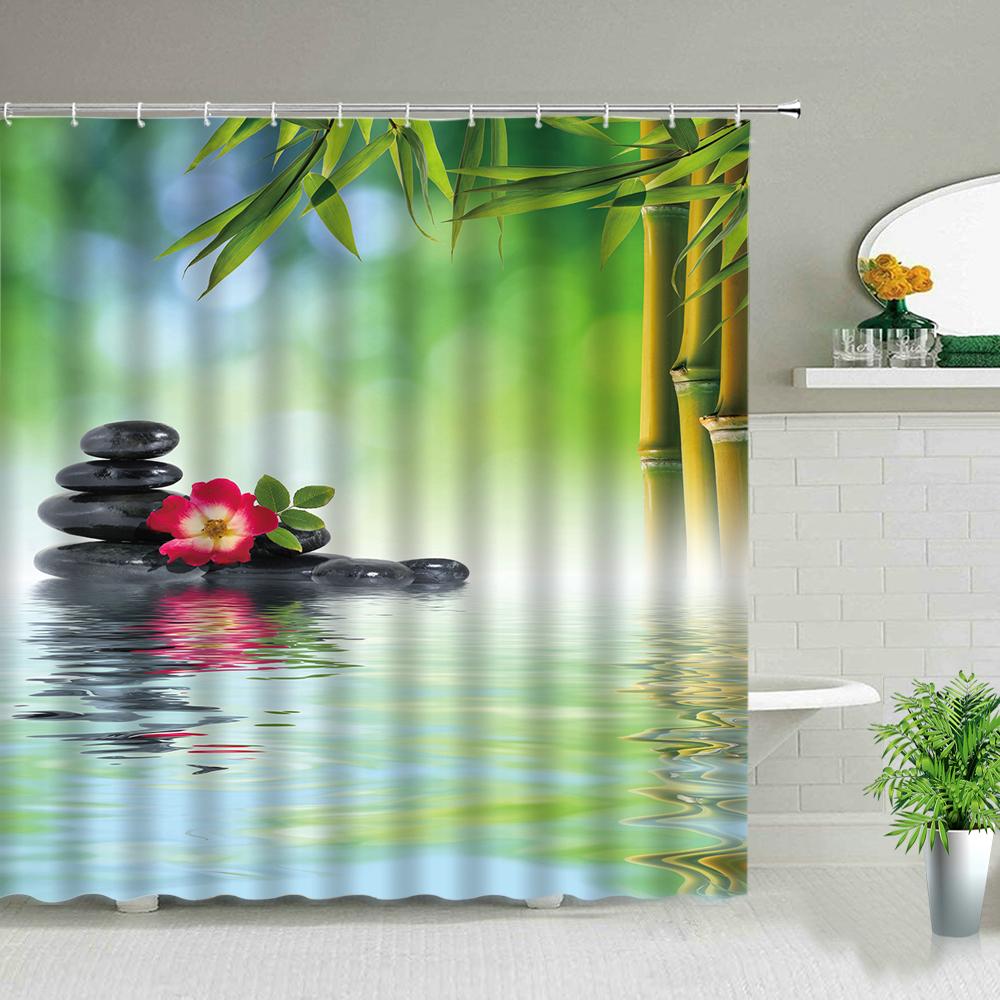 Zen Landscape Shower Curtains Flowers Plant Green Bamboo Black Stone Scenery Bathroom Decor Waterproof Cloth Hanging Curtain Set W60H190(CM)-1 Pcs
Zen Landscape Shower Curtains Flowers Plant Green Bamboo Black Stone Scenery Bathroom Decor Waterproof Cloth Hanging Curtain Set W60H190(CM)-1 Pcs
