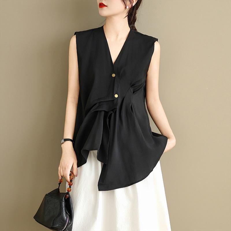 sleeveless oversized vintage blouse Casual loose summer tank tops women button up shirt XXL
sleeveless oversized vintage blouse Casual loose summer tank tops women button up shirt XXL