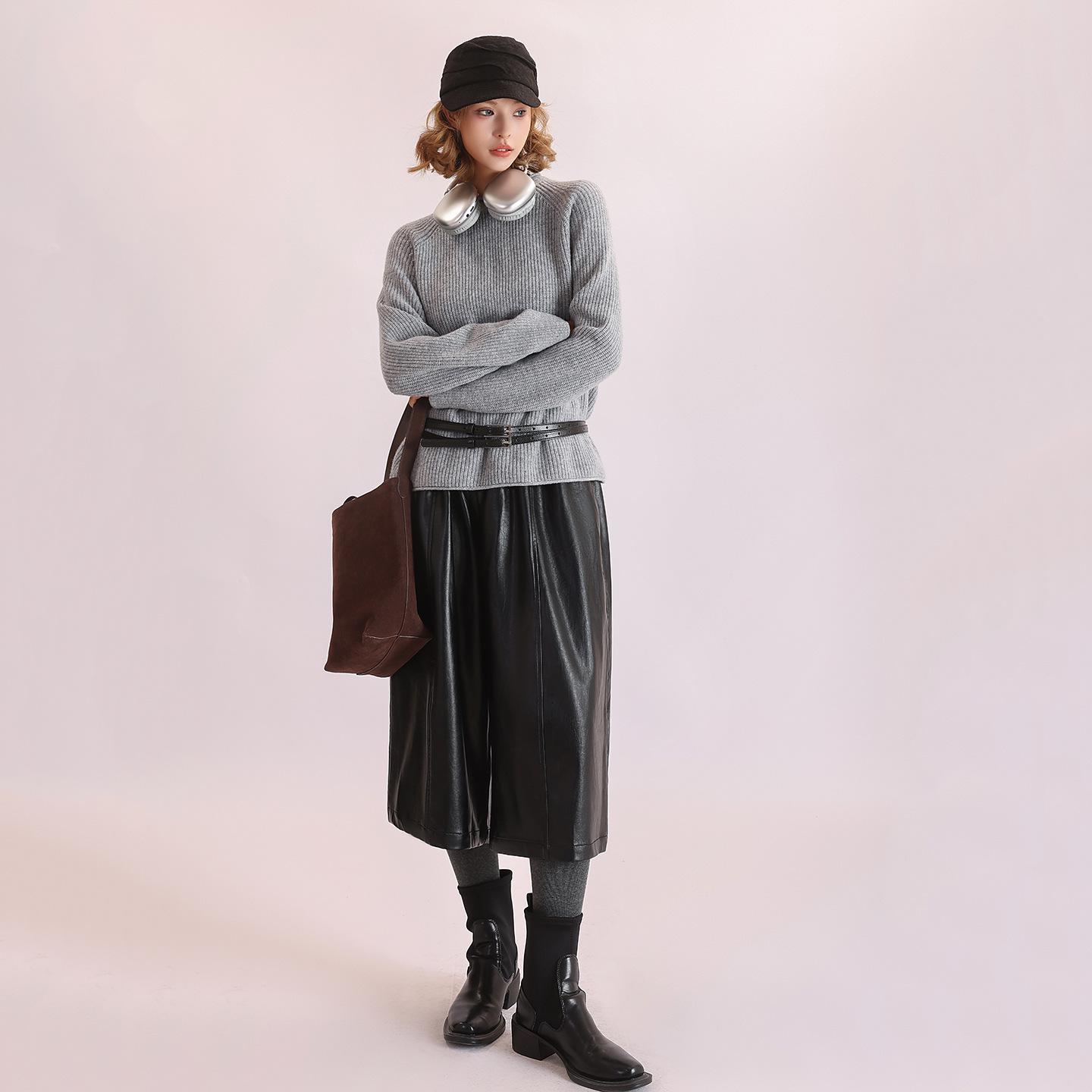 Autumn/Winter PU Wide-Leg Cropped Bootcut Pants - Dark Red/Black MD5244 Large чорний
Autumn/Winter PU Wide-Leg Cropped Bootcut Pants - Dark Red/Black MD5244 Large чорний