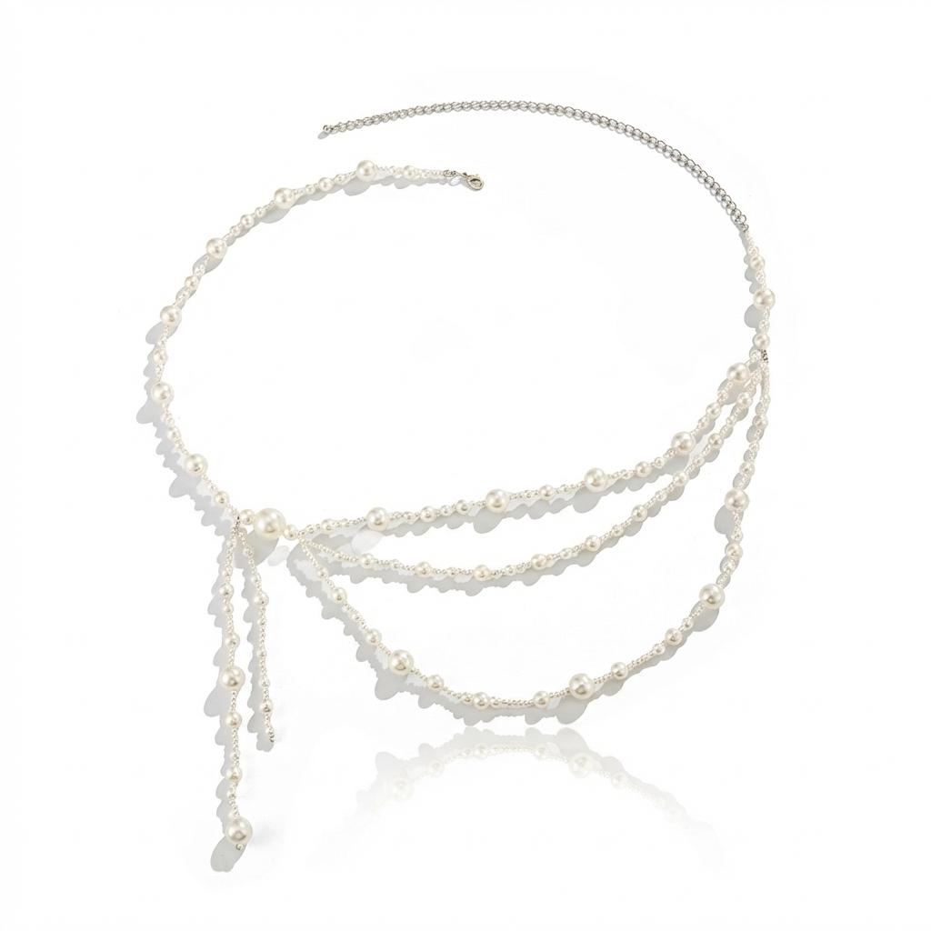 Minimalist Multi Layer Faux Pearl Beaded Body Chain Bikini Harness Summer Beach Jewelry For Women
Minimalist Multi Layer Faux Pearl Beaded Body Chain Bikini Harness Summer Beach Jewelry For Women