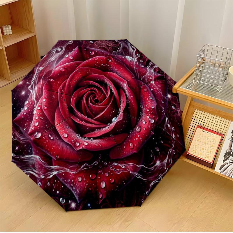 Red Rose with Black Butterfly Theme Automatic Umbrella Compact 8-Rib Design Sturdy Construction Durable Umbrella Stylish Accessory
Red Rose with Black Butterfly Theme Automatic Umbrella Compact 8-Rib Design Sturdy Construction Durable Umbrella Stylish Accessory