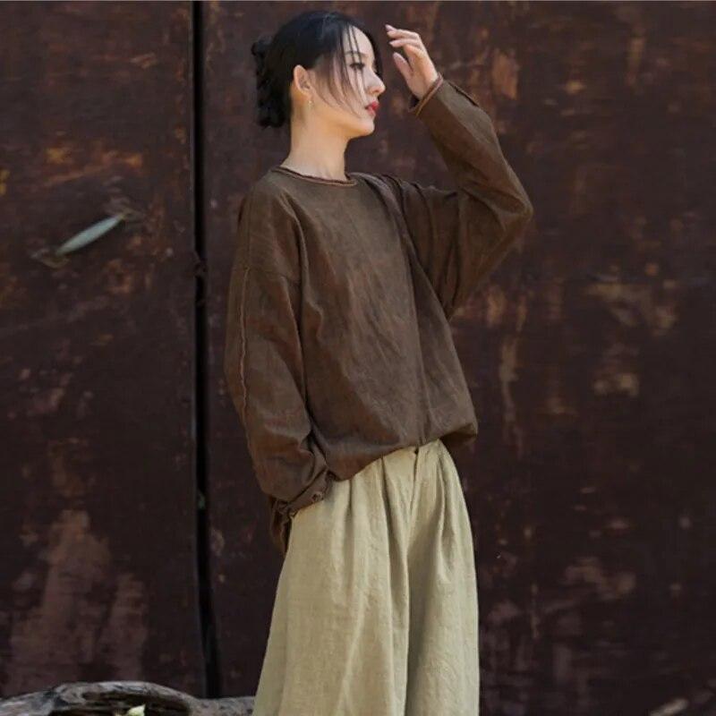 Johnature женские винтажные хлопковые лоскутные футболки с круглым вырезом и длинными рукавами, осенние футболки, свободные женские футболки One Size темно-фиолетового
Johnature женские винтажные хлопковые лоскутные футболки с круглым вырезом и длинными рукавами, осенние футболки, свободные женские футболки One Size темно-фиолетового