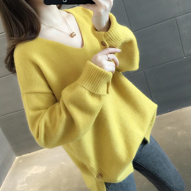 Осенний новый женский вязаный свитер с длинным рукавом и V-образным вырезом, модный повседневный свободный однотонный зимний свитер, женский мягкий теплый элегантный женский трикотажный свитер 25524 One Size жёлтый
Осенний новый женский вязаный свитер с длинным рукавом и V-образным вырезом, модный повседневный свободный однотонный зимний свитер, женский мягкий теплый элегантный женский трикотажный свитер 25524 One Size жёлтый