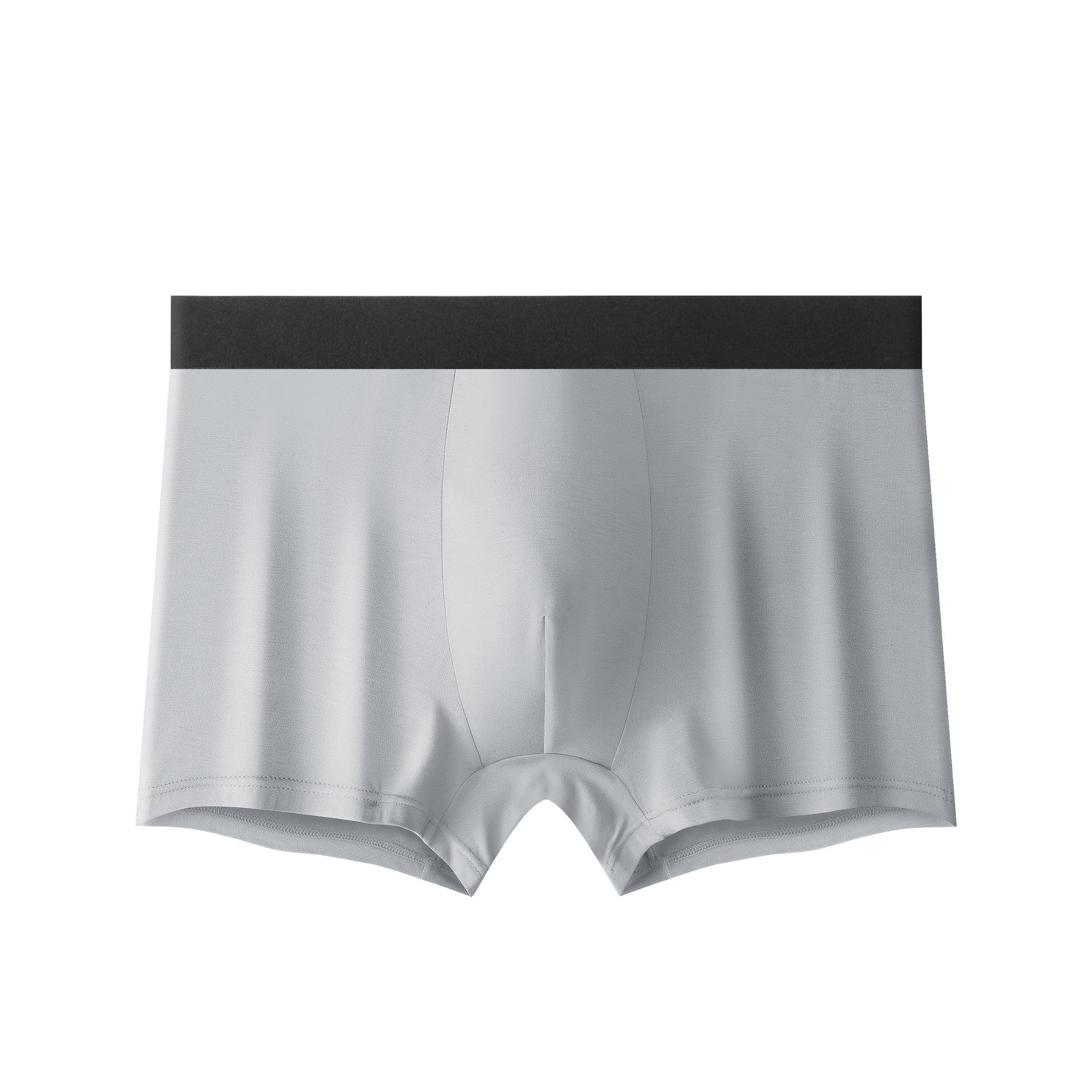 Мужские трусы-боксеры из чесаного хлопка с дышащей графеновой антибактериальной вставкой в шаговом шве — большой размер, очень удобные. L светло-серый