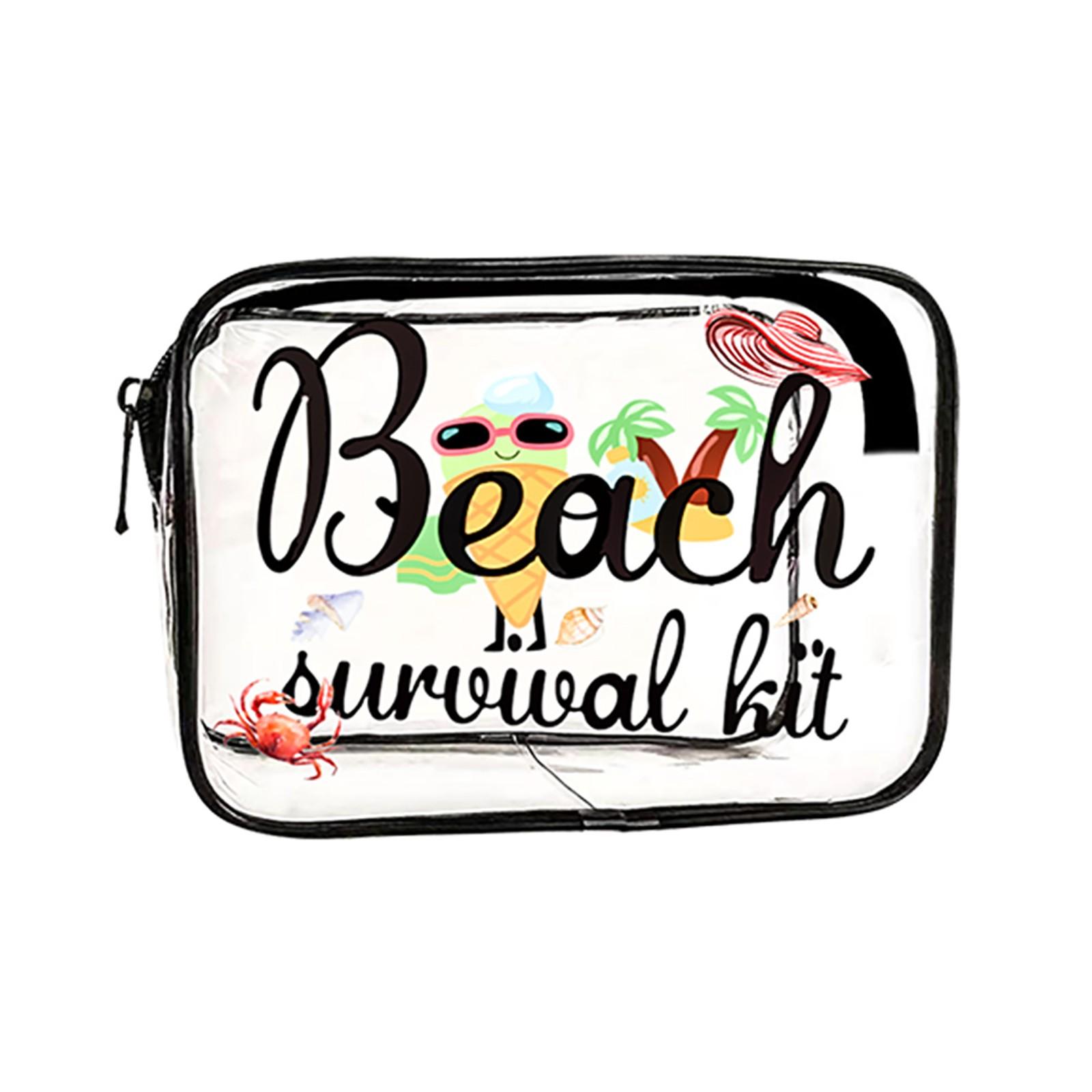 Portable Transparent PVC Makeup Bag Beach Survival Kit Clear Cosmetic Organizer Travel Toiletry Storage Pouch with Zipper Closure One Size
Portable Transparent PVC Makeup Bag Beach Survival Kit Clear Cosmetic Organizer Travel Toiletry Storage Pouch with Zipper Closure One Size