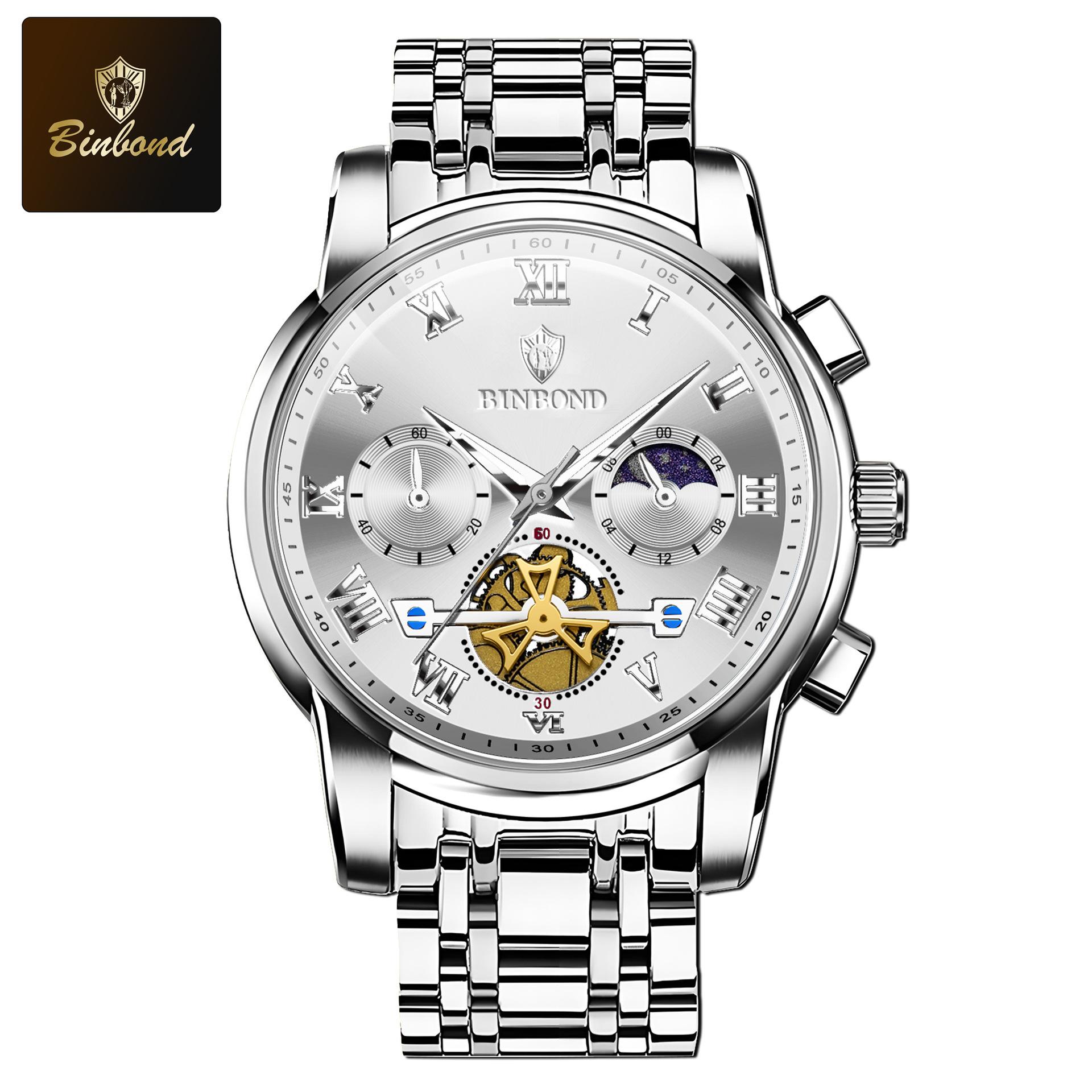 BINBOND Мужские часы New Roman Scale Multifunction Chronograph Luxury Wristwatch for Man Original Quartz Watch серебряный/белый
BINBOND Мужские часы New Roman Scale Multifunction Chronograph Luxury Wristwatch for Man Original Quartz Watch серебряный/белый