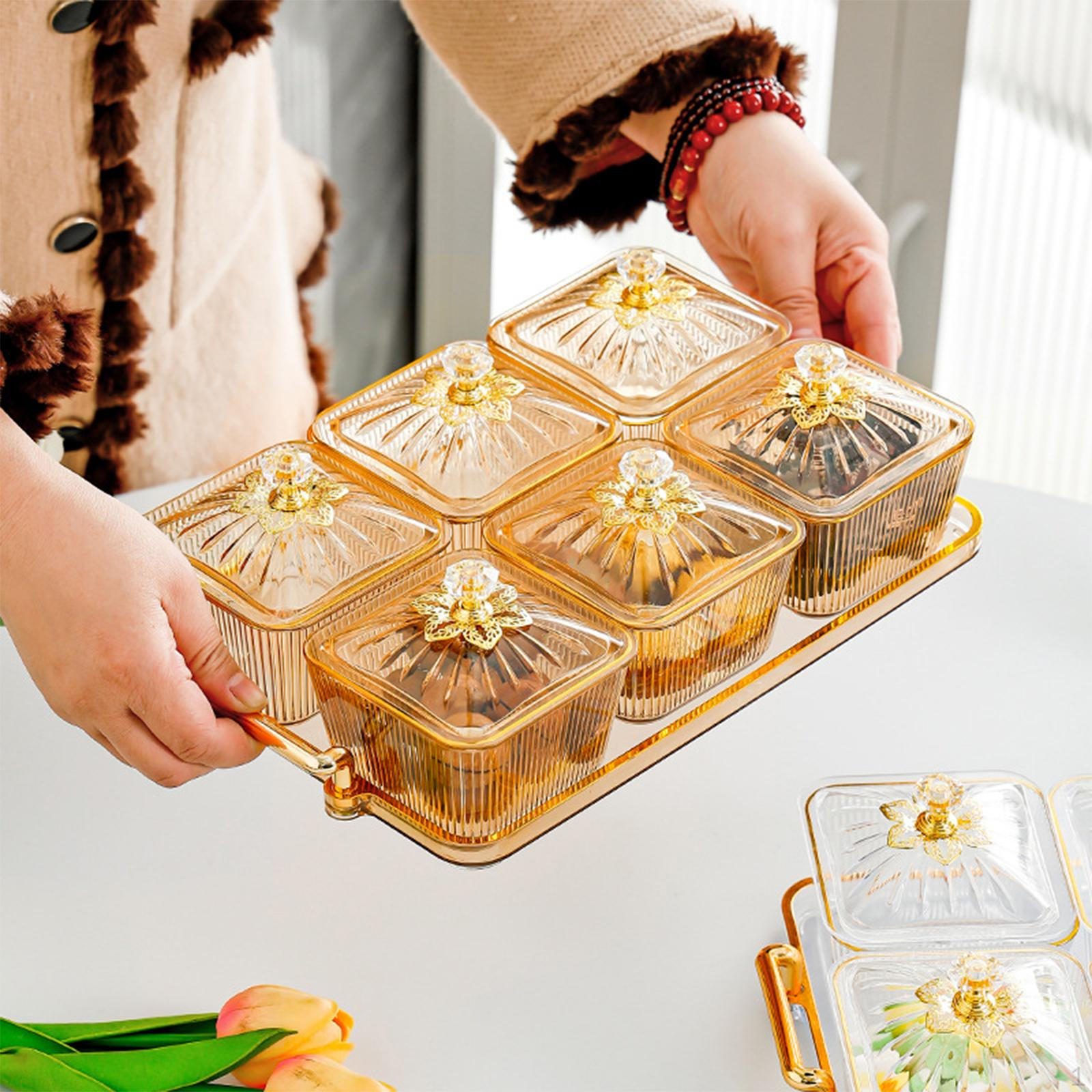 Dried Fruit Plate Appetizer Luxury Candy Nut Dish with Lid Divided Serving Platter for Holiday коричневий
Dried Fruit Plate Appetizer Luxury Candy Nut Dish with Lid Divided Serving Platter for Holiday коричневий