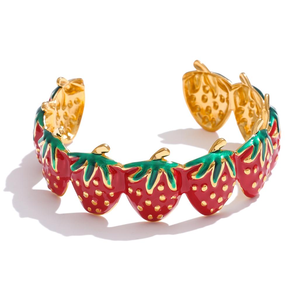 Yhpup Red & Colorful Enamel Strawberry Sweet Open Cuff Bracelet Bangle Hot Style Stainless Steel Golden Wrist Fruit Jewelry
Yhpup Red & Colorful Enamel Strawberry Sweet Open Cuff Bracelet Bangle Hot Style Stainless Steel Golden Wrist Fruit Jewelry