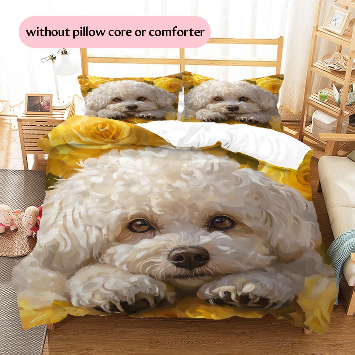 Bichon Fris and Fresh Flowers Pattern Bedding Home Decoration Birthday Gift (1 * duvet cover + 2 * pillowcase, without core) 135x200cm
Bichon Fris and Fresh Flowers Pattern Bedding Home Decoration Birthday Gift (1 * duvet cover + 2 * pillowcase, without core) 135x200cm