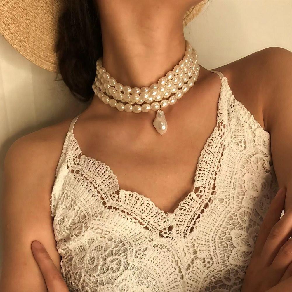 Pearl Irregular Shape Pearls Pendant Women Necklace Jewelry Accessories Korean Style Choker Round Bead
Pearl Irregular Shape Pearls Pendant Women Necklace Jewelry Accessories Korean Style Choker Round Bead